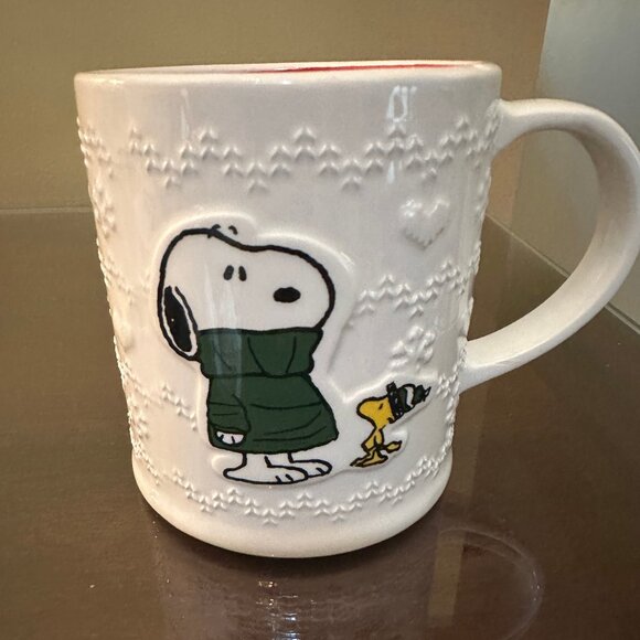 New Peanuts Snoopy Woodstock Green Puffer Jacket Winter Sweater Coffee Mug 2025 - Picture 4 of 4